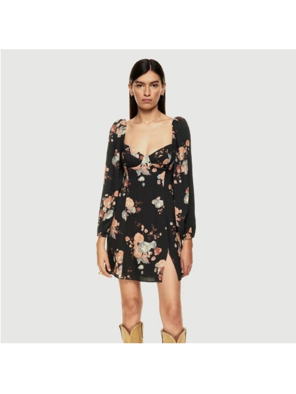 Wilfred Novella floral mini dress w slit 16